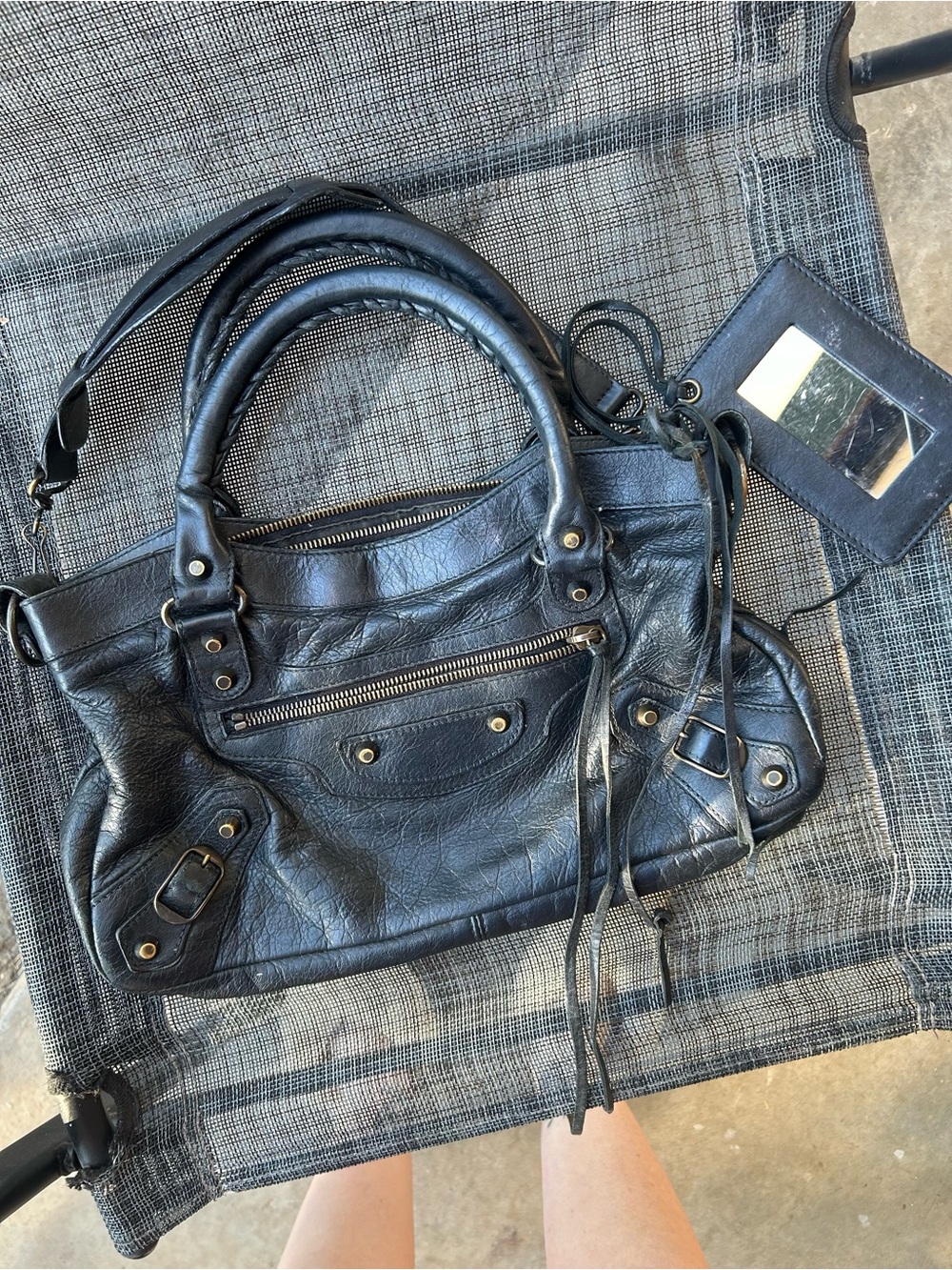 Black Vintage  Balenciaga First Bag in lambskin